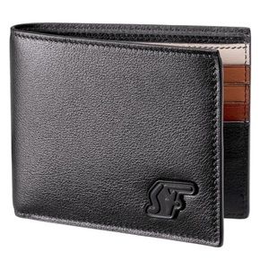 SALVATORE FERRAGAMO Leather Mens Wallet NWT w/oBOX brown tricolour interior